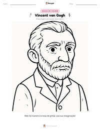 Prévia da folha de atividades imprimível Vincent van Gogh