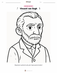 Vincent van Gogh çocuklar için boyama sayfası