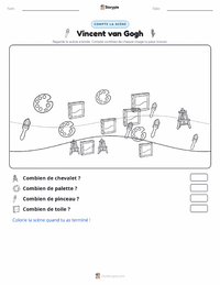 Aperçu de la feuille de travail imprimable Vincent van Gogh