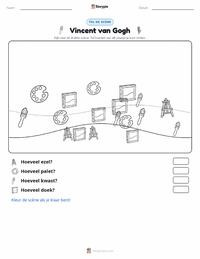 Vincent van Gogh afdrukbare werkblad voorbeeld