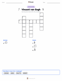 Vincent van Gogh printable worksheet preview