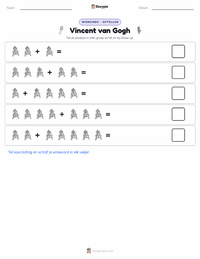 Vincent van Gogh afdrukbare werkblad voorbeeld