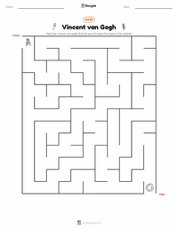 Vincent van Gogh printable worksheet preview