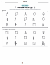Vincent van Gogh printable worksheet preview
