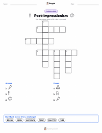 Post-Impressionism printable worksheet preview