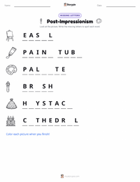 Post-Impressionism printable worksheet preview