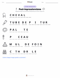 Aperçu de la feuille de travail imprimable Impressionnisme