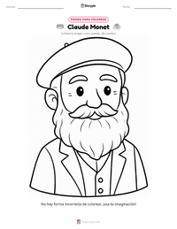 Página para colorear de Claude Monet para niños