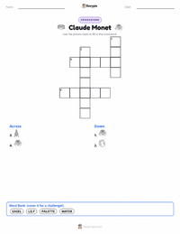 Claude Monet printable worksheet preview
