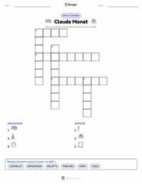 Aperçu de la feuille de travail imprimable Claude Monet