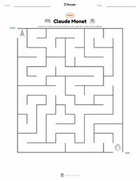 Claude Monet printable worksheet preview