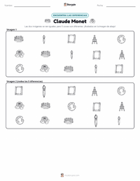 Vista previa de la hoja de trabajo imprimible de Claude Monet