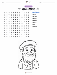 Claude Monet printable worksheet preview