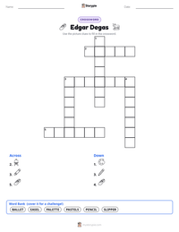 Edgar Degas printable worksheet preview