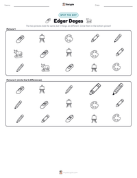 Edgar Degas printable worksheet preview