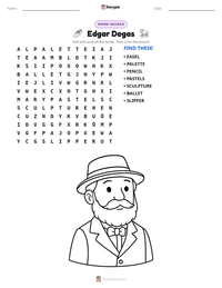 Edgar Degas printable worksheet preview