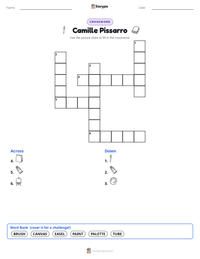 Camille Pissarro printable worksheet preview