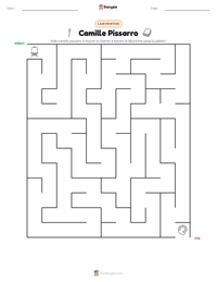 Aperçu de la feuille de travail imprimable Camille Pissarro