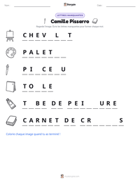 Aperçu de la feuille de travail imprimable Camille Pissarro