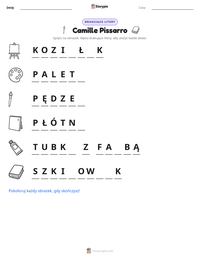 Podgląd drukowalnego arkusza ćwiczeń Camille Pissarro