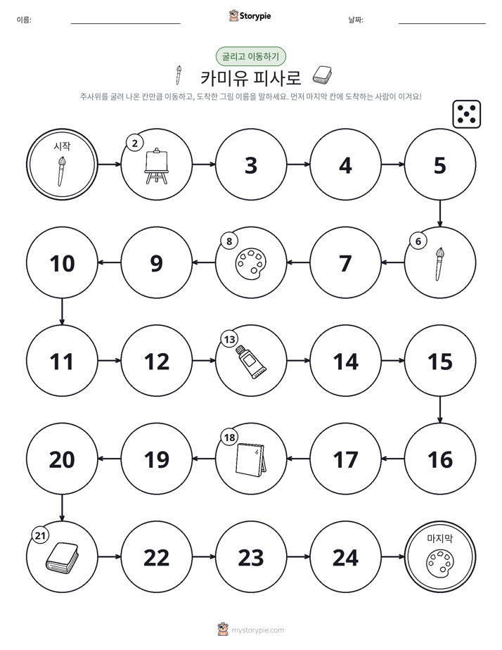 주사위 굴리고 이동하기 게임