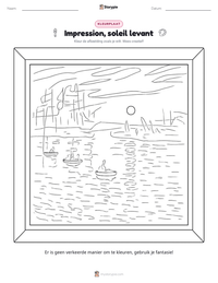 Impression, soleil levant afdrukbare werkblad voorbeeld