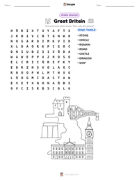 Great Britain printable worksheet preview