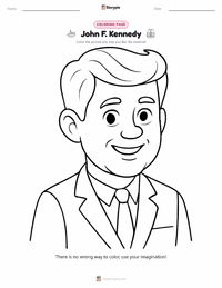 John F. Kennedy coloring page for kids