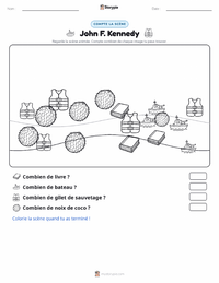 Aperçu de la feuille de travail imprimable John F. Kennedy