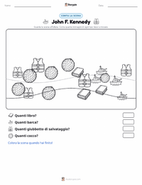 Anteprima della scheda stampabile di John F. Kennedy