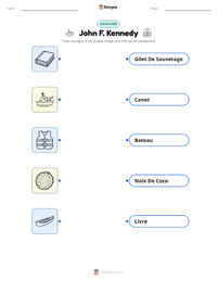 Feuille de travail imprimable John F. Kennedy pour les enfants