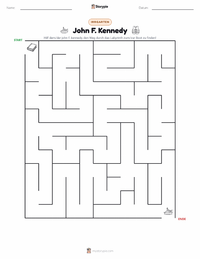 John F. Kennedy druckbare Arbeitsblatt Vorschau