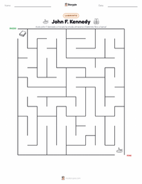 Anteprima della scheda stampabile di John F. Kennedy