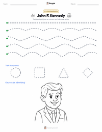 John F. Kennedy afdrukbare werkblad voorbeeld