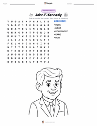 John F. Kennedy afdrukbare werkblad voorbeeld