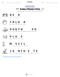 Cuban Missile Crisis printable worksheet preview