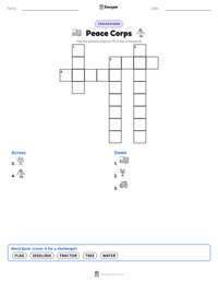 Peace Corps printable worksheet preview