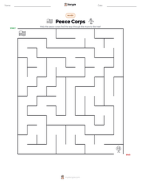 Peace Corps printable worksheet preview
