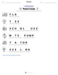 Peace Corps printable worksheet preview