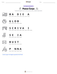 Anteprima della scheda stampabile di Peace Corps