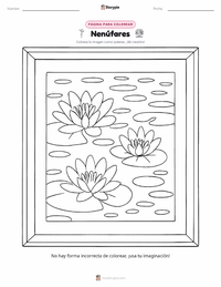 Página para colorear de Nenúfares para niños