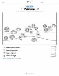 Waterlelies afdrukbare werkblad voorbeeld