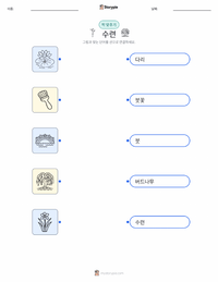 수련 인쇄 가능한 워크시트 미리보기