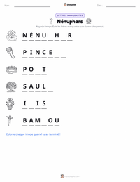Aperçu de la feuille de travail imprimable Les Nymphéas