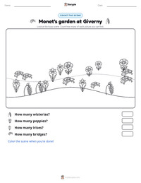 Monet's garden at Giverny printable worksheet preview