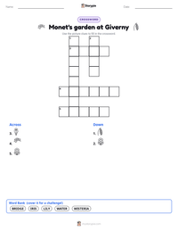 Monet's garden at Giverny printable worksheet preview