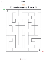 Monet's garden at Giverny printable worksheet preview
