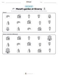 Monet's garden at Giverny printable worksheet preview