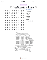 Monet's garden at Giverny printable worksheet preview