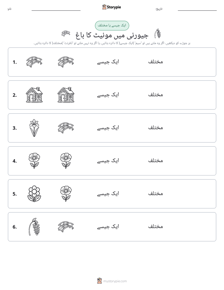 ایک جیسا یا مختلف